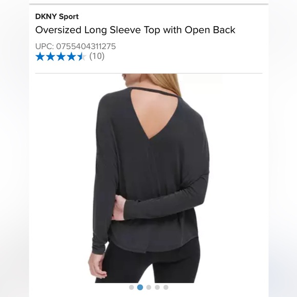 DKNY Sport long sleeve top with open back - Picture 2 of 8